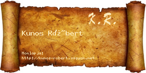 Kunos Róbert névjegykártya